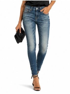 True Religion Slim Jeans Women’s Size 27 Skinny Creased Faded Wash Casualcore